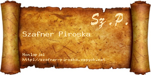 Szafner Piroska névjegykártya