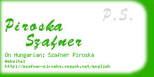 piroska szafner business card